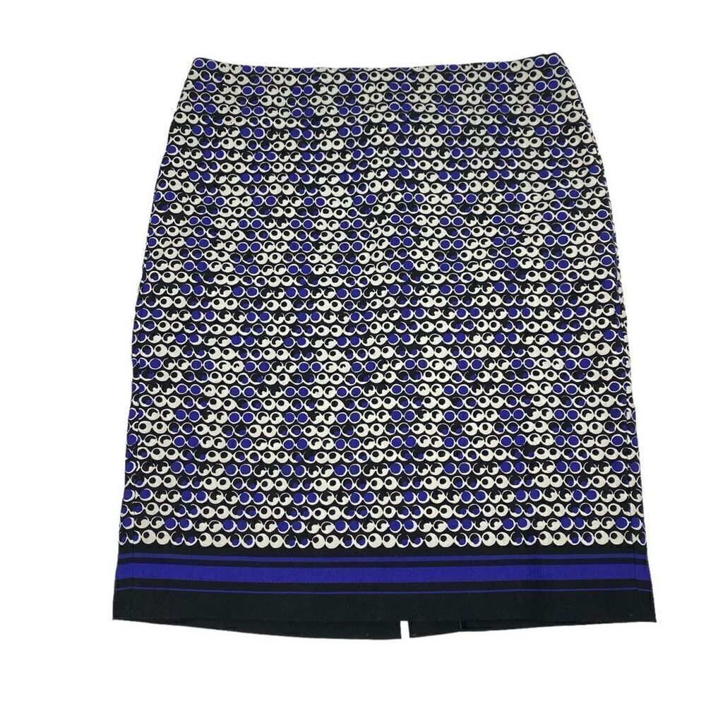 Ann Taylor Women's Blue & Black Lined Straight Skirt size 10